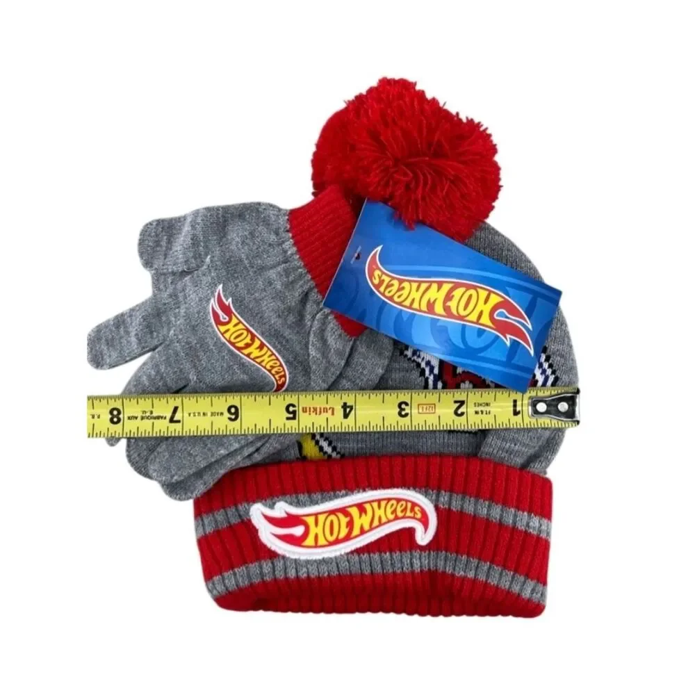 Hot Wheels Boys Beanie Hat & Glove Set
